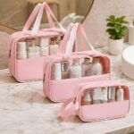 Kit Necessaire 3 em 1 Bolsa de Viagem para Maquiagem e Higiene Pessoal