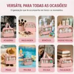 Kit Necessaire 3 em 1 Bolsa de Viagem para Maquiagem e Higiene Pessoal