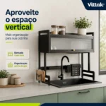 Vittak Escorredor De Louças Suspenso Organizador De Pia Cozinha Armário Com Porta Talheres