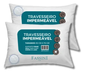 2 Travesseiros Antialérgico Impermeável 50×70 Lavável