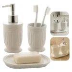 Kit De Pia Banheiro Lavabo 3 Peças Branco Em Cerâmica Luxo