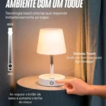 Abajur De Mesa Touch Luminária Led Recarregável
