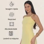 Vestido Midi Modelador Elegante Vazado Moderno Festa