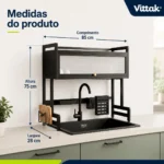 Vittak Escorredor De Louças Suspenso Organizador De Pia Cozinha Armário Com Porta Talheres