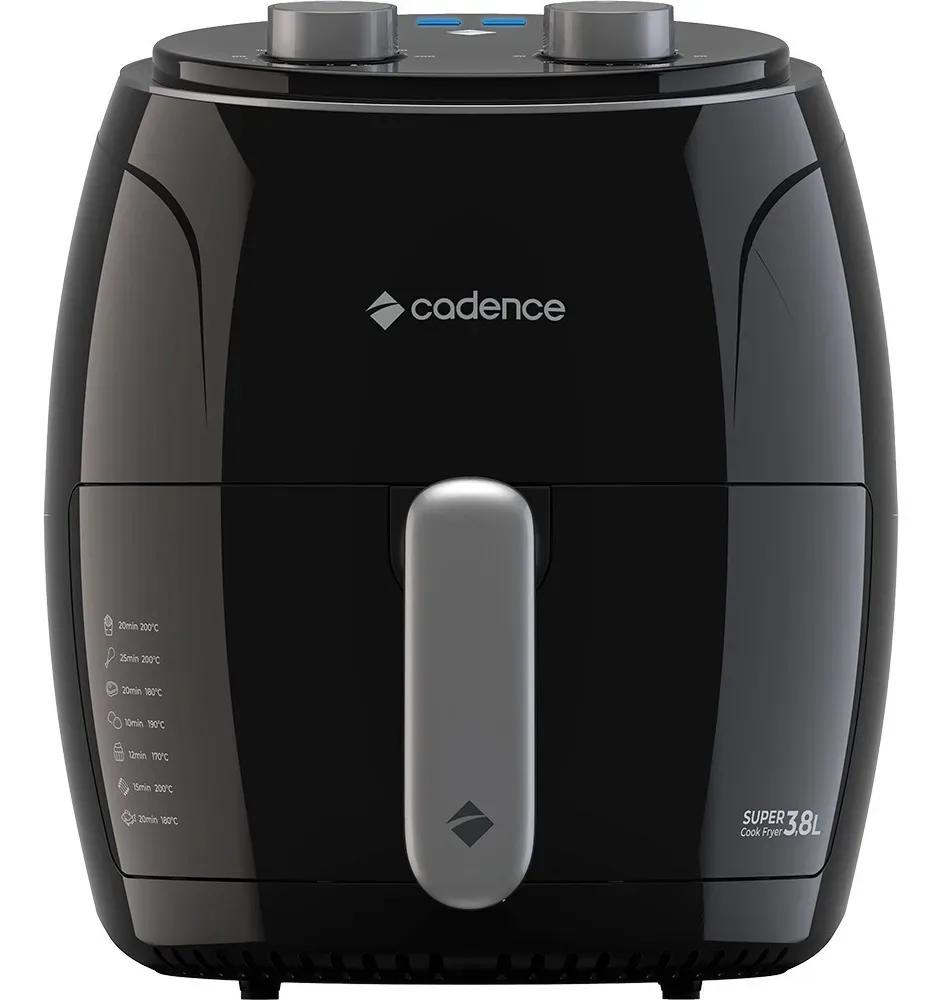 Fritadeira Sem Óleo Super Cook Fryer Frt410 3,8l Cadence Cor Preto