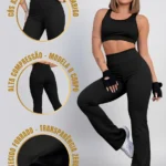 Calça Legging Leg Flare Zero Transparência Grossa Academia