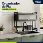 Vittak Escorredor De Louças Suspenso Organizador De Pia Cozinha Armário Com Porta Talheres