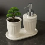 Kit De Pia Banheiro Lavabo 3 Peças Branco Em Cerâmica Luxo
