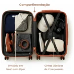 Mala Viagem Bordo 8kg Frasqueira Tsa Abs Anac Rígida