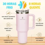 Copo Térmico 1,2l Inox Com Tampa E Canudo