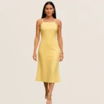 Vestido Midi Modelador Elegante Vazado Moderno Festa