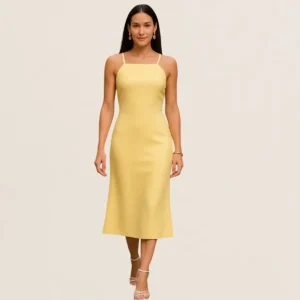 Vestido Midi Modelador Elegante Vazado Moderno Festa