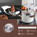 Panela Pressao Brinox Ceramic Pressure Indução 6,8l Vanilla