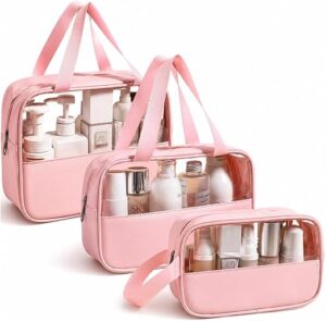 Kit Necessaire 3 em 1 Bolsa de Viagem para Maquiagem e Higiene Pessoal
