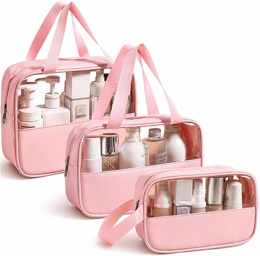 Kit Necessaire 3 em 1 Bolsa de Viagem para Maquiagem e Higiene Pessoal