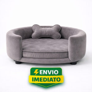 Cama Pet Grande Veludo com Almofada Ossinho