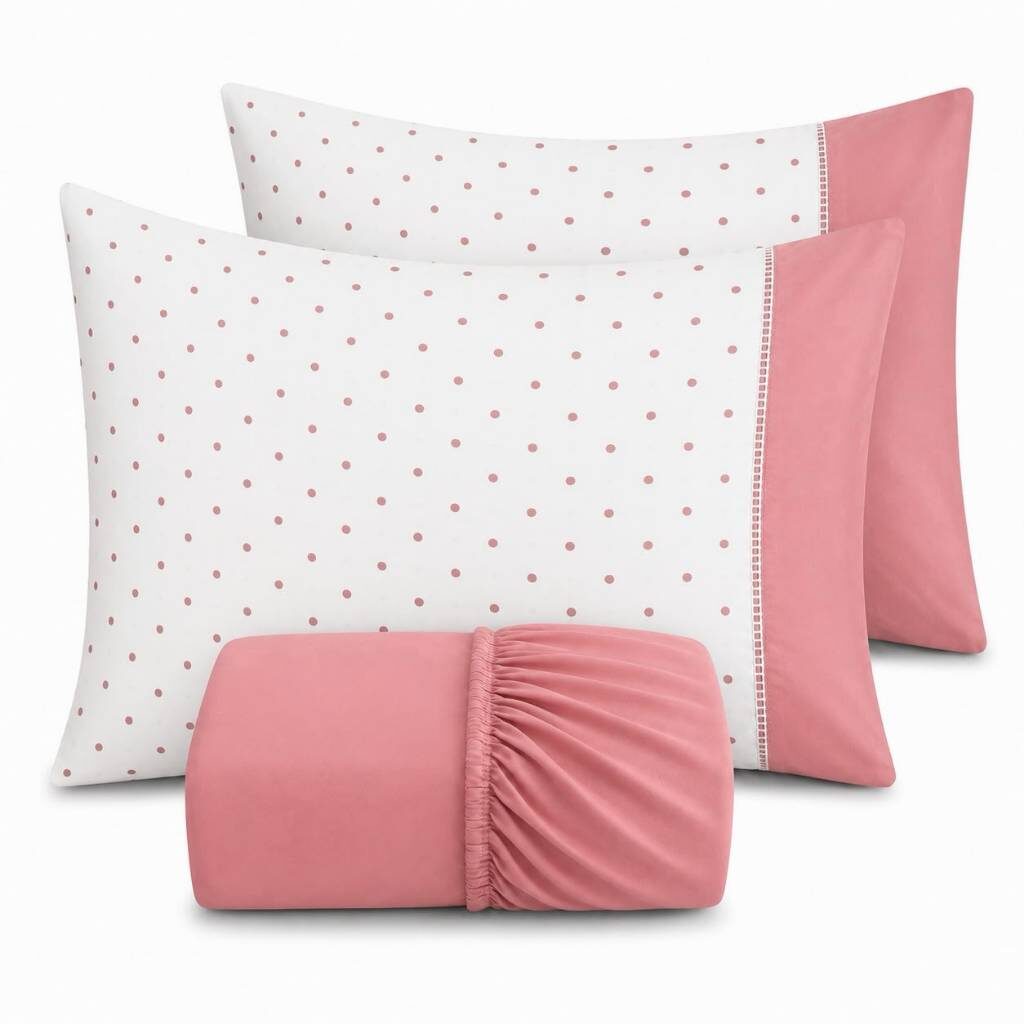 Kit Lençol Fronha Estampada Casal 400 fios 03 Peças